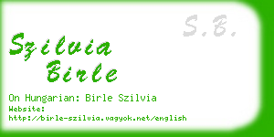 szilvia birle business card
